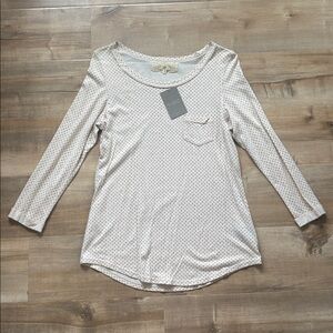 Anthropologie Printed 3/4 Sleeve Tee